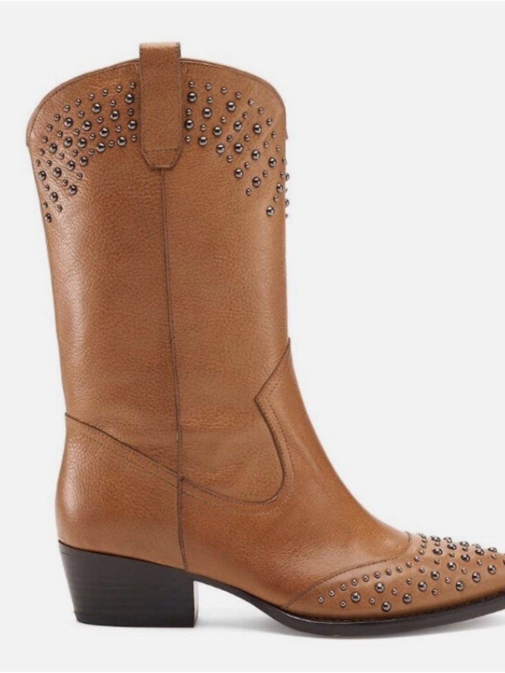Botkier Tammy Country Pull on Style Approx 2"Heel Pointed Toe Boot Nut color 6.5